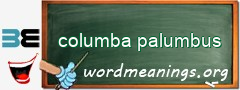 WordMeaning blackboard for columba palumbus